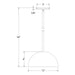 Arcade 12" Stem Hung Pendant in Cream Line Drawing