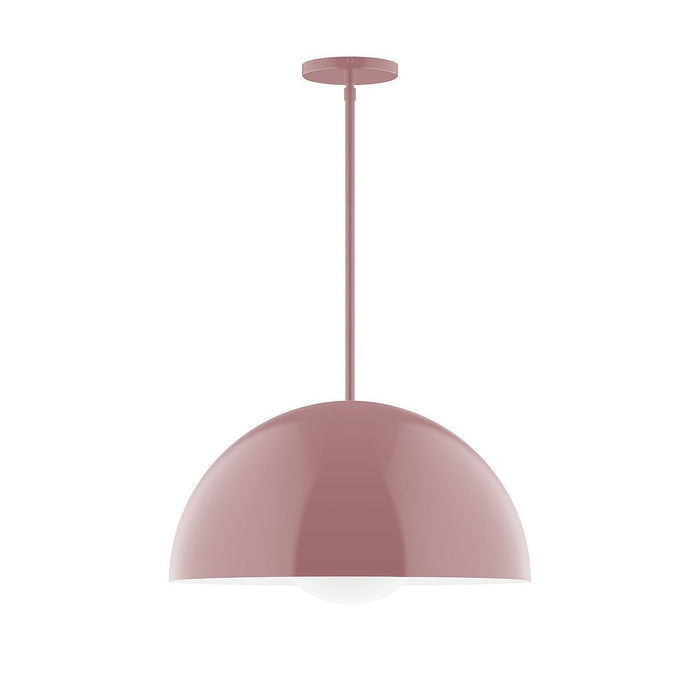 Axis Arcade 18" Stem Hung Pendant Light with Glass Globe in Mauve