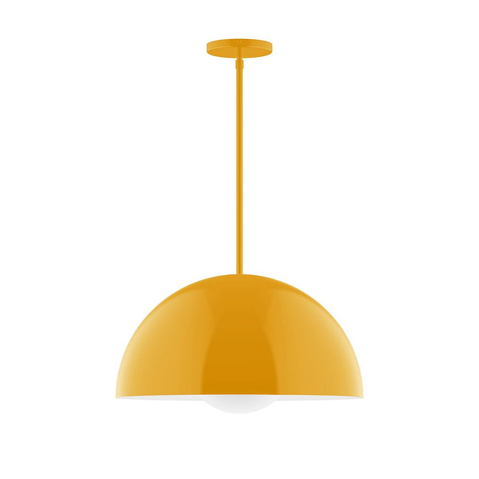 Axis Arcade 18" Stem Hung Pendant Light with Glass Globe in Bright Yellow