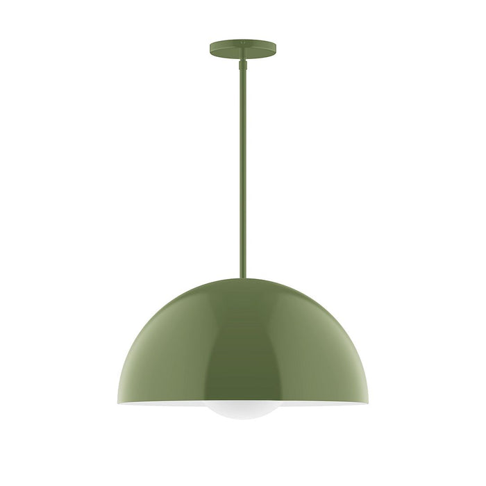 Axis Arcade 18" Stem Hung Pendant Light with Glass Globe in Fern Green