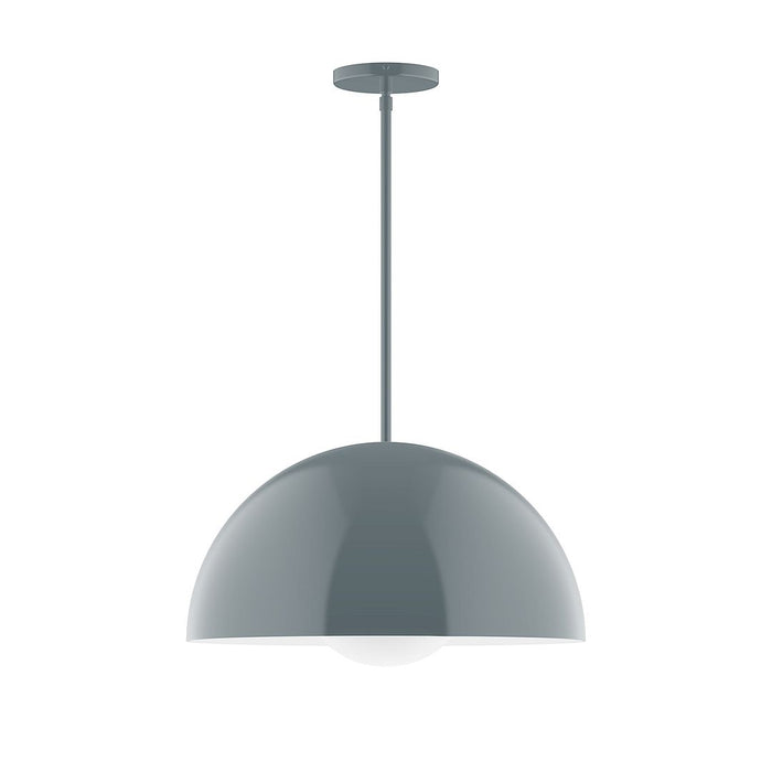 Axis Arcade 18" Stem Hung Pendant Light with Glass Globe in Slate Gray