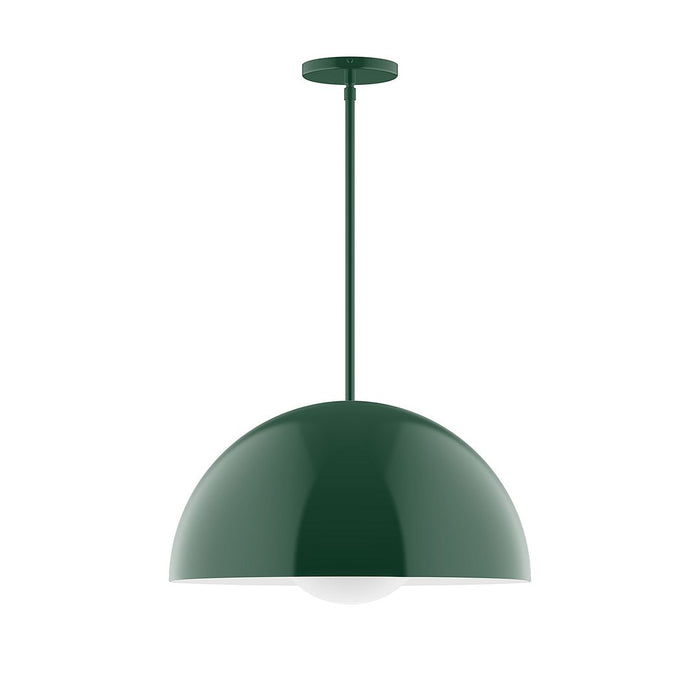 Axis Arcade 18" Stem Hung Pendant Light with Glass Globe in Forest Green