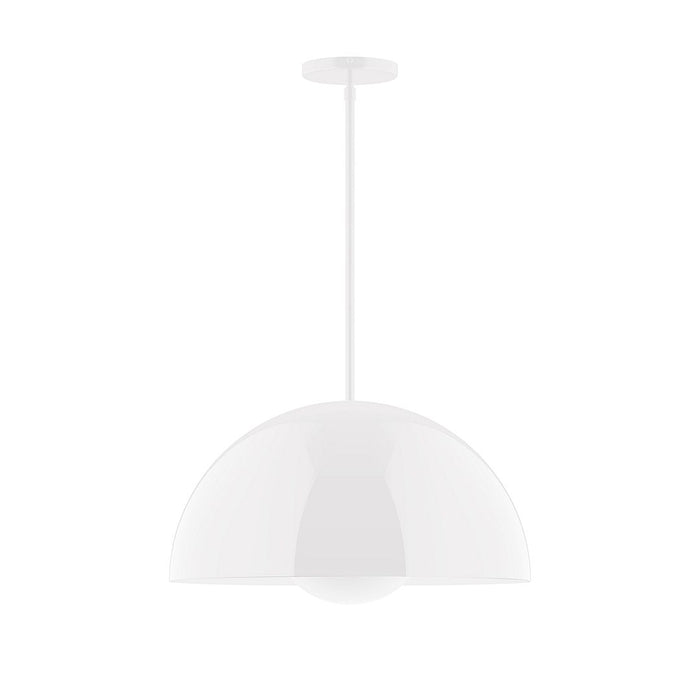 Axis Arcade 18" Stem Hung Pendant Light with Glass Globe in White