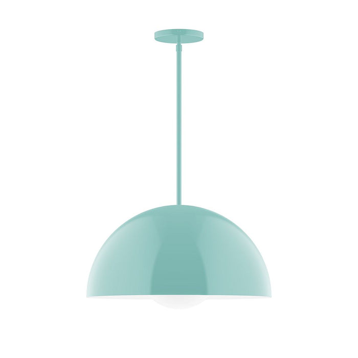 Axis Arcade 18" Stem Hung Pendant Light with Glass Globe in Sea Green