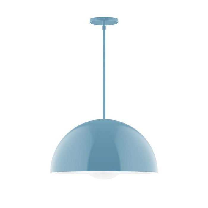 Axis Arcade 18" Stem Hung Pendant Light with Glass Globe in Light Blue