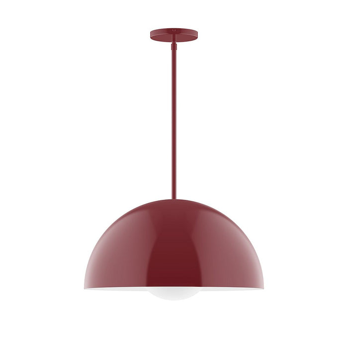 Axis Arcade 18" Stem Hung Pendant Light with Glass Globe in Barn Red