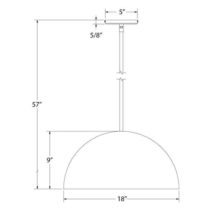 Arcade 18" Stem Hung Pendant in Cream Line Drawing