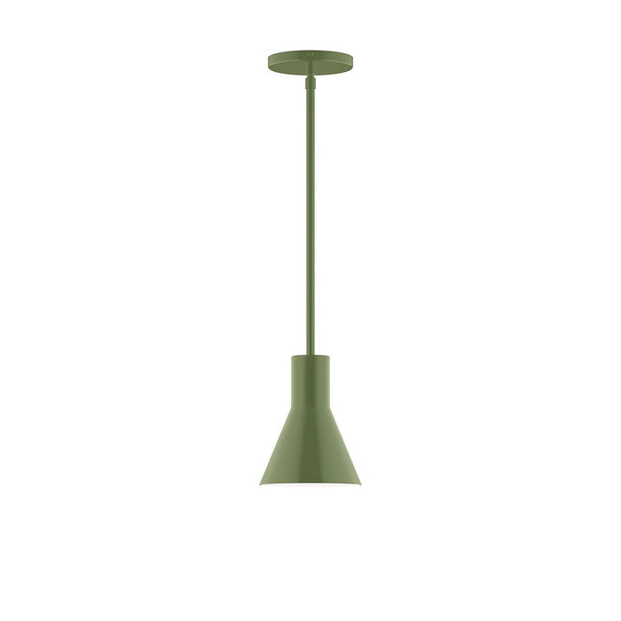 Axis Flare 6" Stem Hung Pendant Light in Fern Green