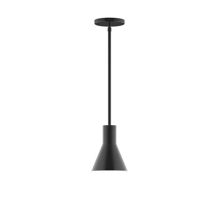 Flare 6" Stem Hung Pendant in Black
