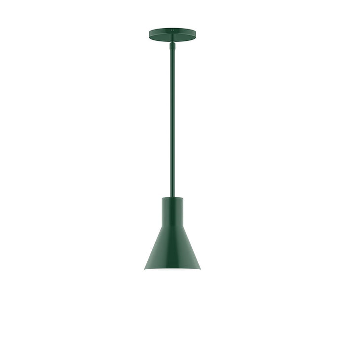 Axis Flare 6" Stem Hung Pendant Light in Forest Green