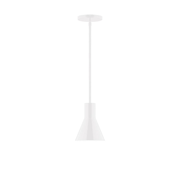 Axis Flare 6" Stem Hung Pendant Light in White