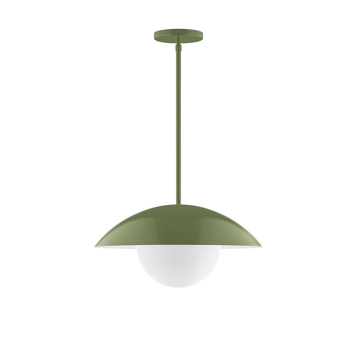 Axis Plateau 16" Stem Hung Pendant Light with Glass Globe in Fern Green