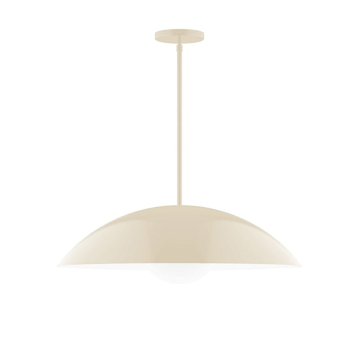 Axis Plateau 24" Stem Hung Pendant Light with Glass Globe in Cream