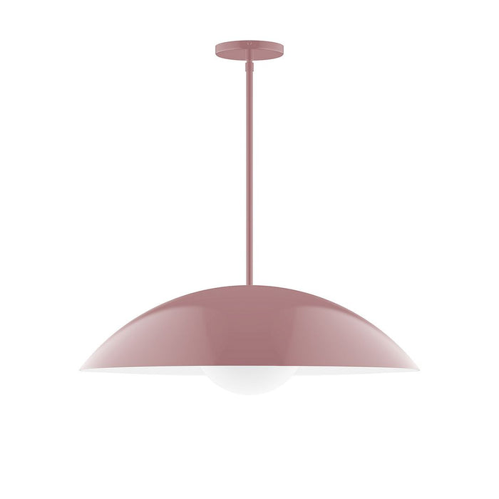 Axis Plateau 24" Stem Hung Pendant Light with Glass Globe in Mauve