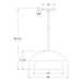 Nest 16" Stem Hung Pendant in Cream Line Drawing