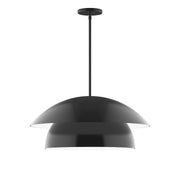 24 in stem-hung pendant light with matte black dome shade