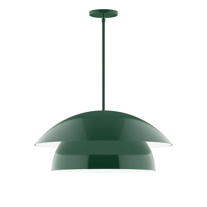 Nest 24" LED Stem Hung Pendant in Forest Green