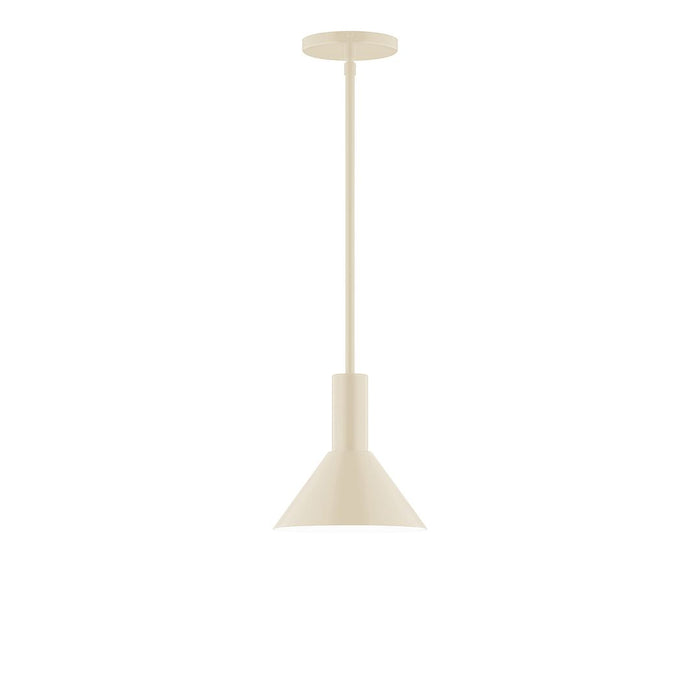 Stack Chase 8" Stem Hung Pendant Light in Cream