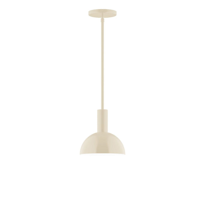 Stack Ray 8" Stem Hung Pendant Light in Cream