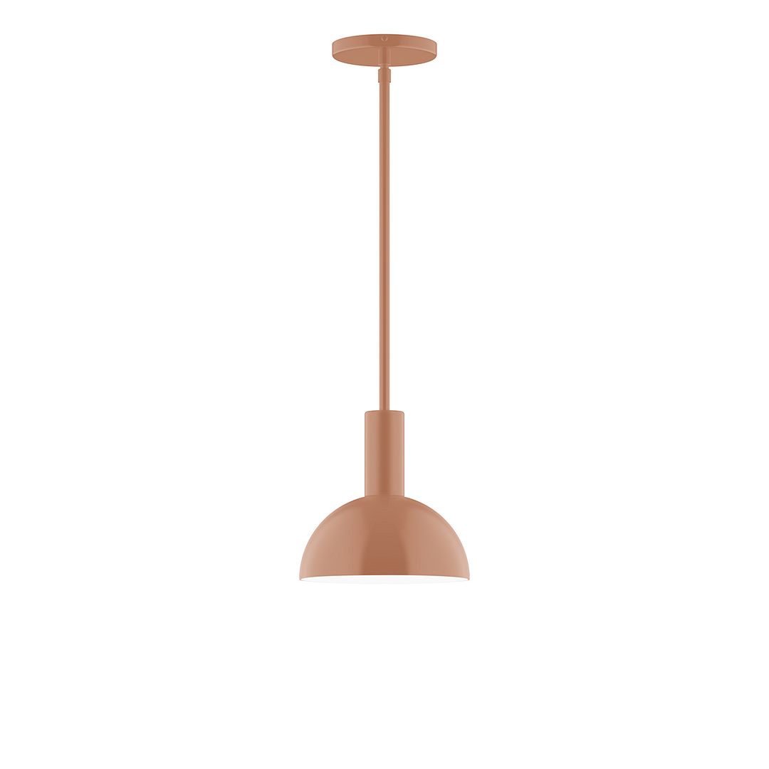 Stack Ray 8" LED Stem Hung Pendant Light in Terracotta Montclair Light Works