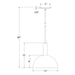 Ray 12" LED Stem Hung Pendant in Light Blue Line Drawing
