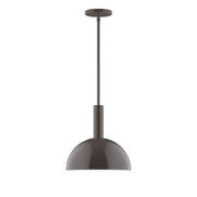 12 in LED stem hung pendant with dome shade, architectural bronze finish