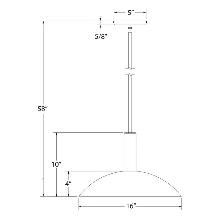 Glow 16" Stem Hung Pendant in Cream Line Drawing