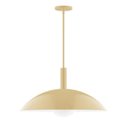 Ivory stem-hung pendant with frosted glass globe shade