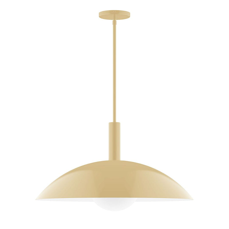 Ivory stem-hung pendant with frosted glass globe shade