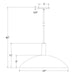 Glow 24" LED Stem Hung Pendant in Barn Red Line Drawing