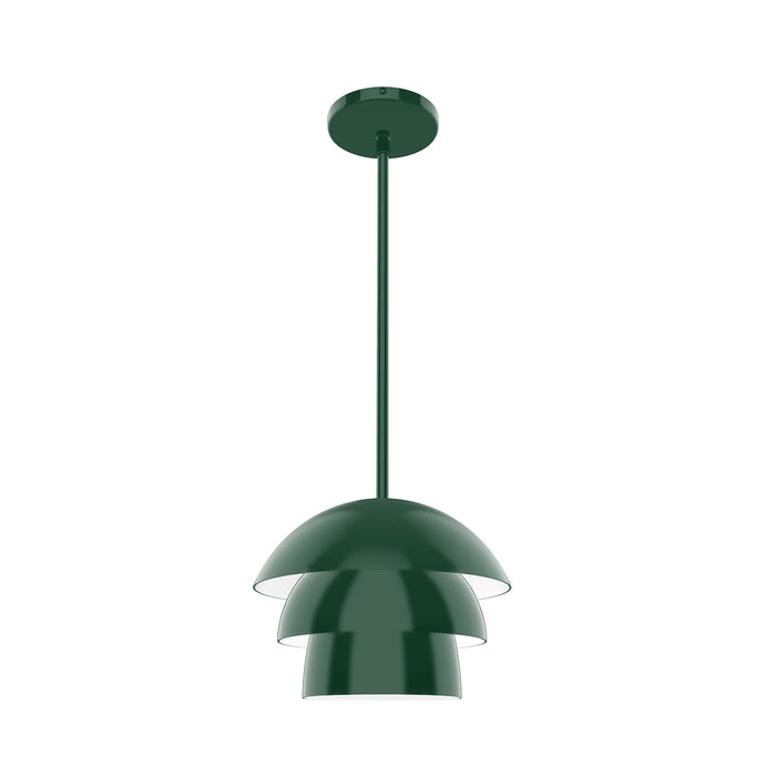 Rosie 10 inch LED Stem Hung Pendant in Forest Green | Montclair Light Works