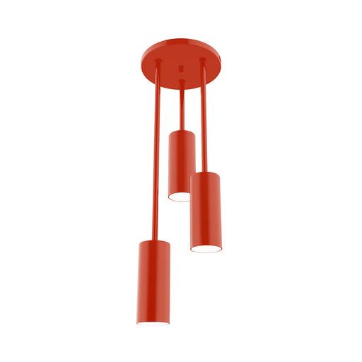 Martin 3-Light Stem Hung Pendant in Vermillion | Montclair Light Works