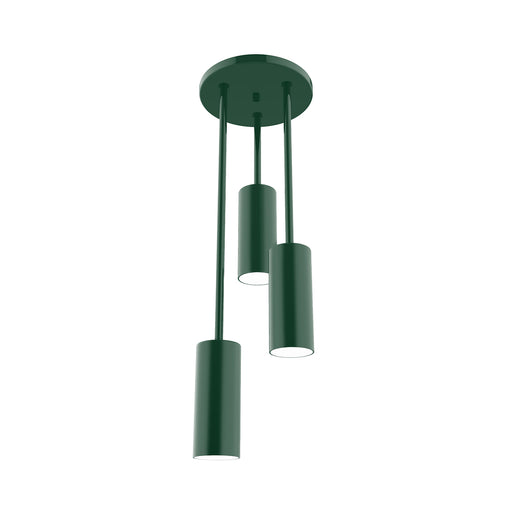 Martin 3-Light Stem Hung Pendant in Forest Green | Montclair Light Works