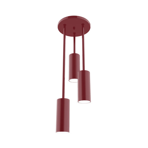 Martin 3-Light Stem Hung Pendant in Barn Red | Montclair Light Works