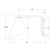 Jasmine Wall Swing Arm Light in Slate Gray with Brushed Brass Accents Line Drawing