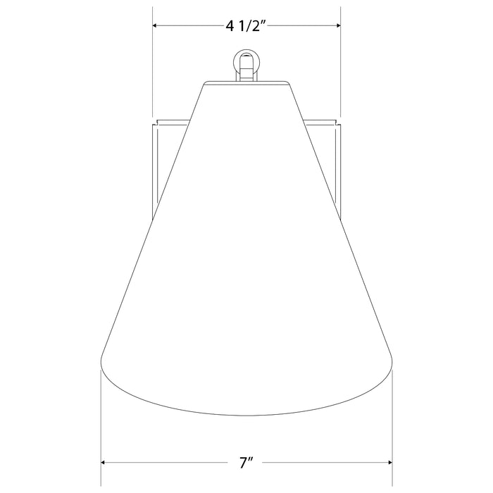 Jasmine Wall Swing Arm Light in Slate Gray with Brushed Brass Accents Line Drawing
