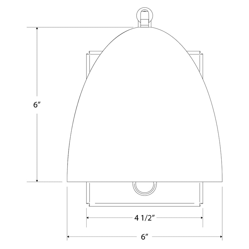 Navy swing-arm wall light with domed shade and wall mount; front view dimensions