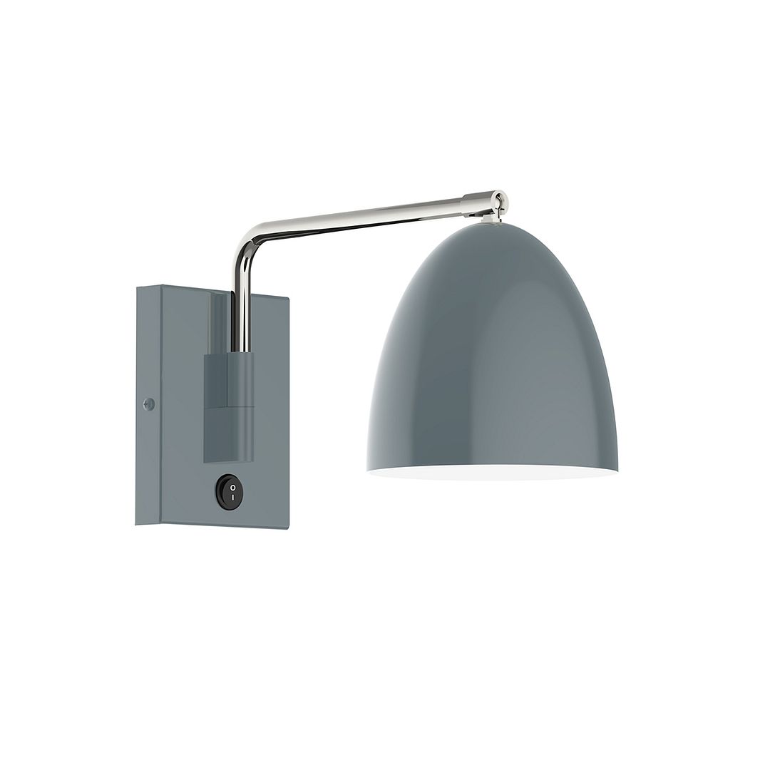 J-Series Jill Swing Arm Wall Light in Slate Gray with Brushed Nickel ...