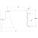Flare 6" Wall Swing Arm Light in Slate Gray with Brushed Brass Accents Line Drawing