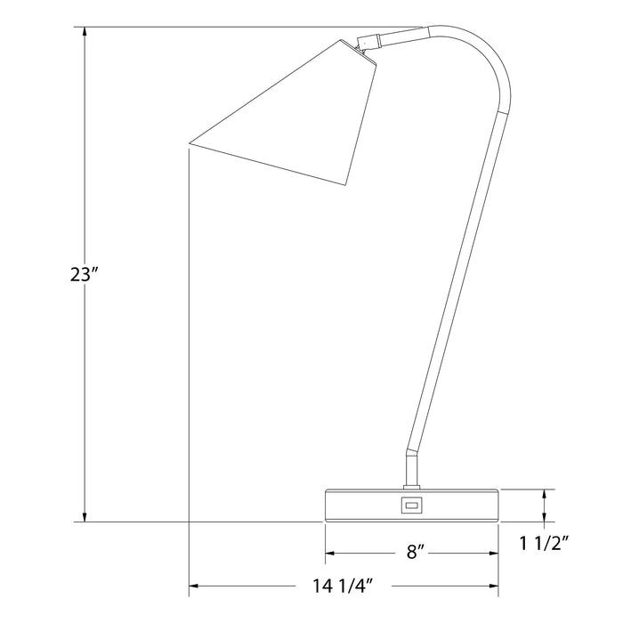 Jasmine Table Lamp in Mauve Line Drawing