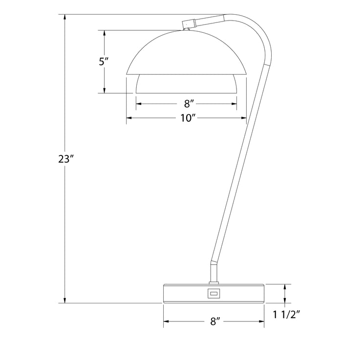 Nest Table Lamp in Black Line Drawing
