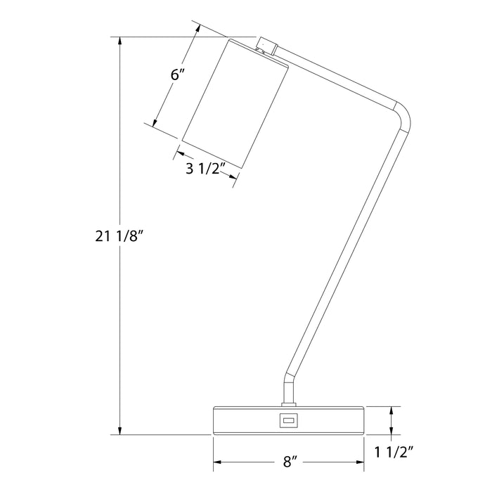 Beam LED Table Lamp in Terracotta Line Drawing
