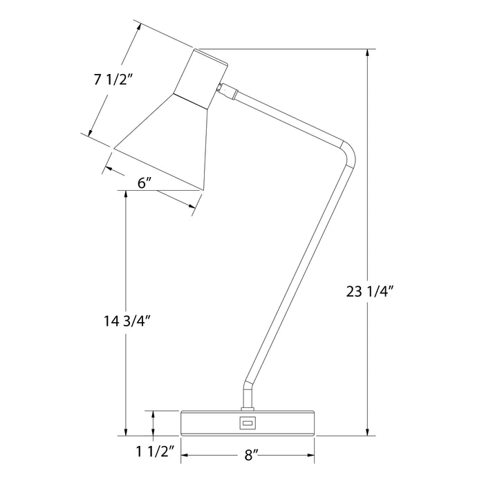 Flare Table Lamp in Cream Line Drawing
