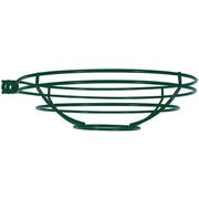 Forest green pendant light frame with open wire basket shade