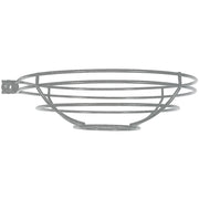 Grey painted metal pendant shade with open cage frame and central mount