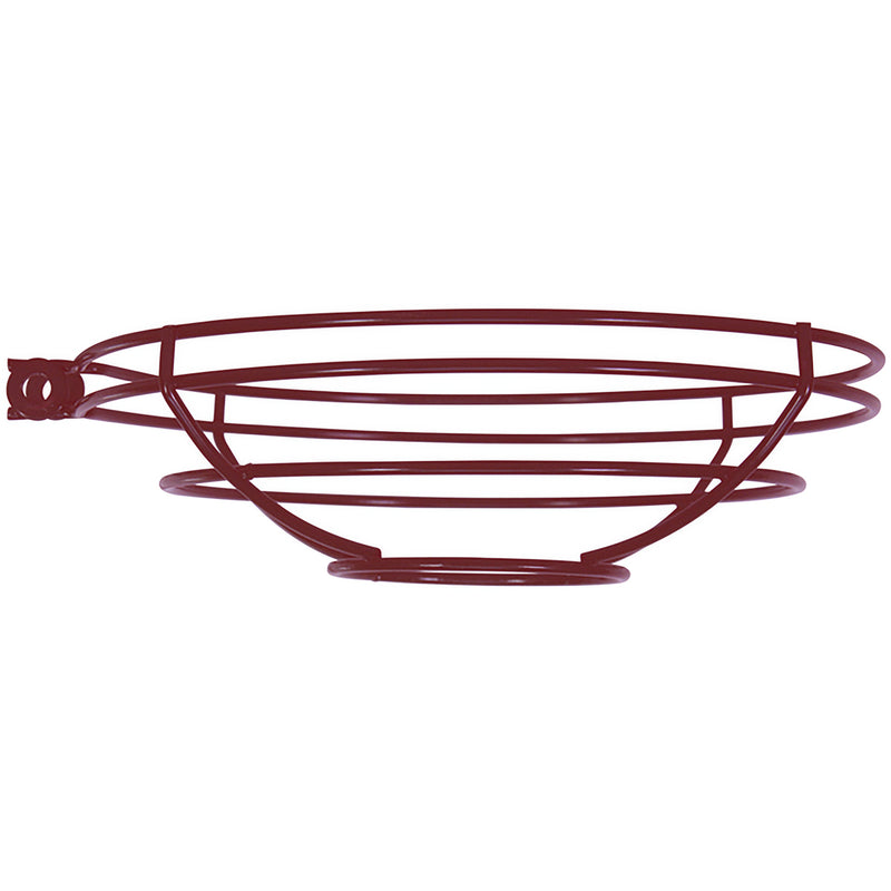 Barn red wire bowl-style canopy with two hanging deep bell shades