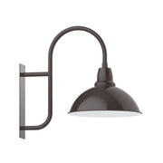 18-inch wall mount gooseneck with bronze dome shade and wall bracket