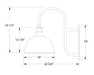 Deep Bowl 16" wall mount in Black Line Drawing