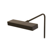 Matte bronze plug-in LED picture light with rectangular bar and curved bracket