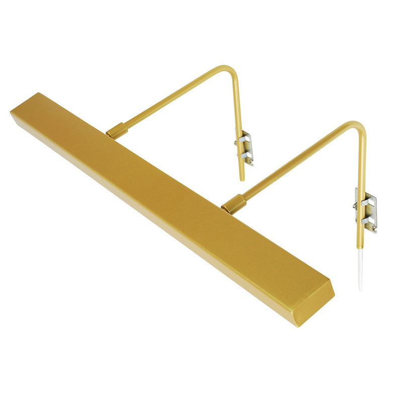 Gold matte LED picture light with plug-in bar and mounting brackets